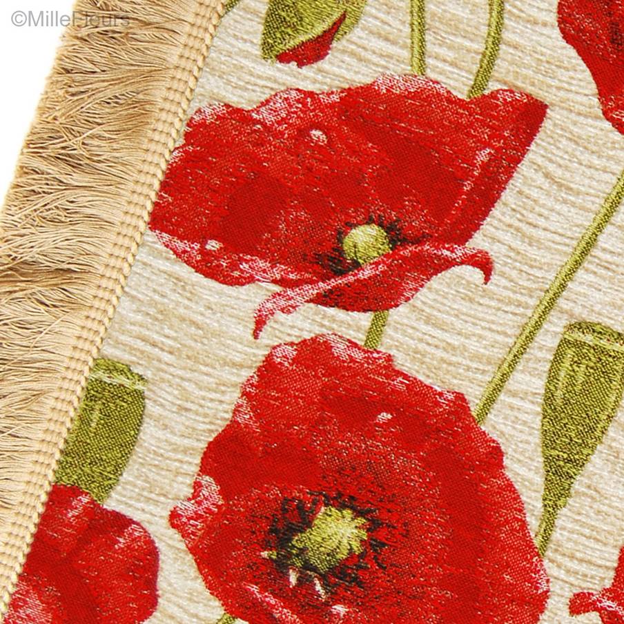 Poppy, ivoor Plaids & Tafelkleden Chenille - Mille Fleurs Tapestries