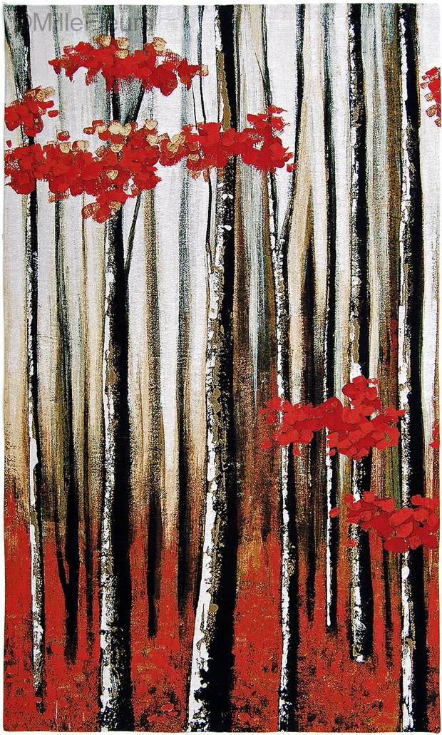 Birch Trees Wall tapestries Contemporary Artwork - Mille Fleurs Tapestries