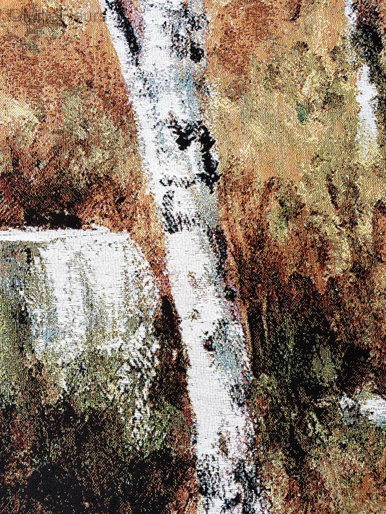 Birches with Waterfall Wall tapestries Contemporary Artwork - Mille Fleurs Tapestries