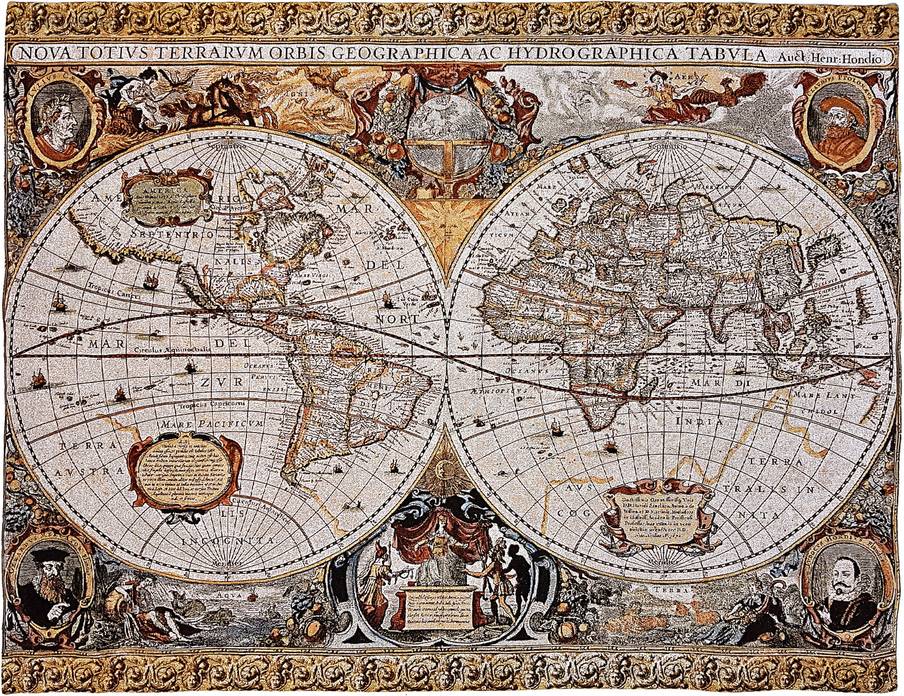 Mapa Antiguo (Janssonius) Tapices de pared Mapas y Náuticos - Mille Fleurs Tapestries