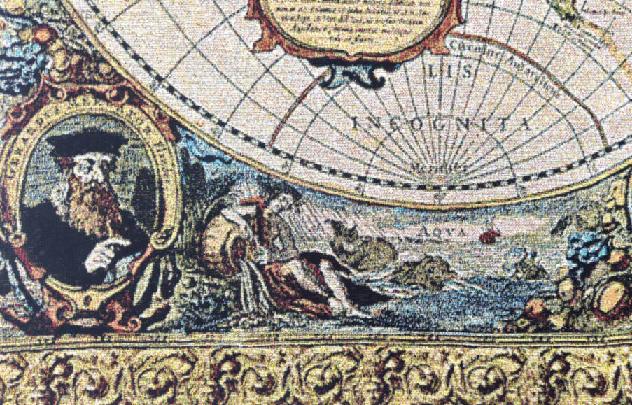 Carte Antique Tapisseries murales Cartes et Nautiques - Mille Fleurs Tapestries