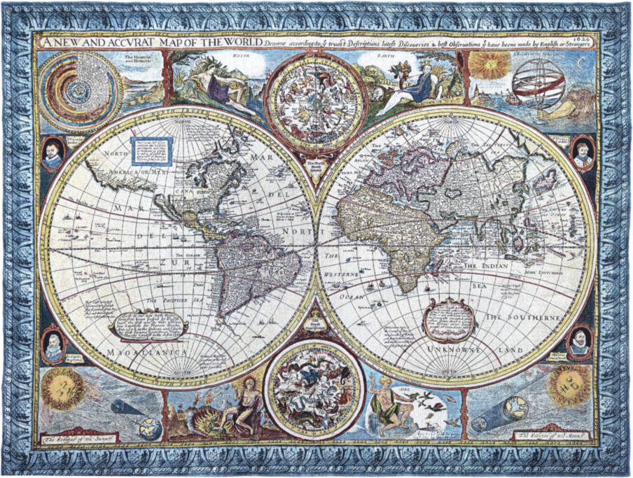 A New Map Wandtapijten Kaarten en Nautisch - Mille Fleurs Tapestries