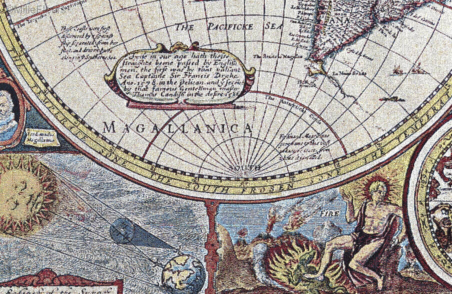 A New Map Wandtapijten Kaarten en Nautisch - Mille Fleurs Tapestries