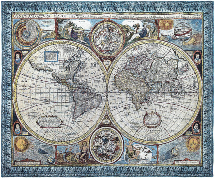 A New Map Wandtapijten Kaarten en Nautisch - Mille Fleurs Tapestries