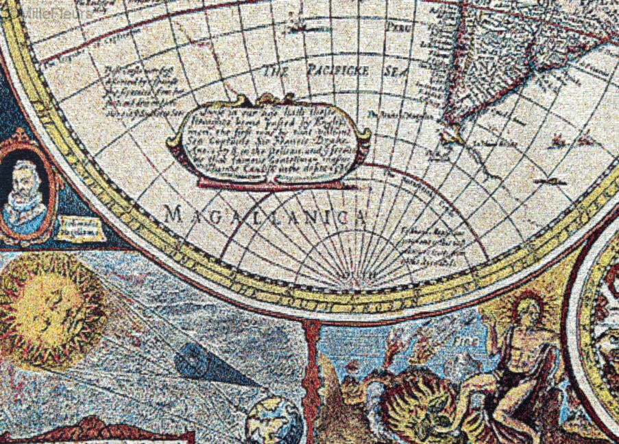 A New Map Wandtapijten Kaarten en Nautisch - Mille Fleurs Tapestries