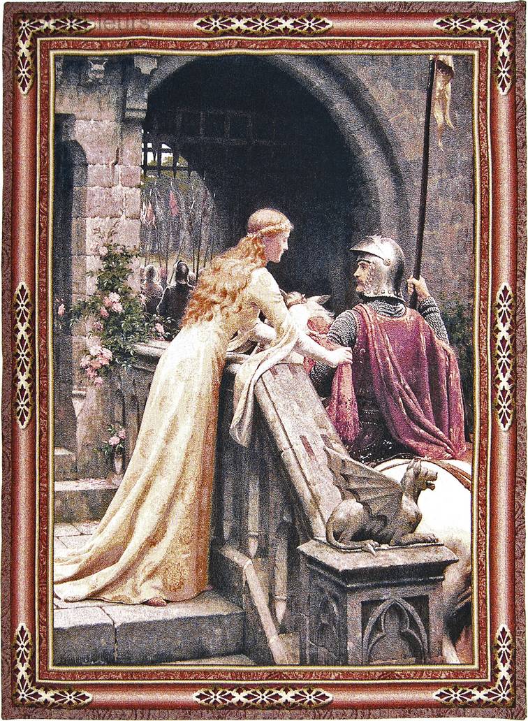 Bonne Chance ! (Leighton) Tapisseries murales Edmund Blair Leighton - Mille Fleurs Tapestries