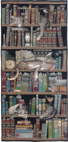 Bookshelf and Cats