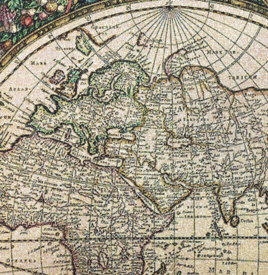 Nova Totius Terrarum Orbis Tabula Wandtapijten Kaarten en Nautisch - Mille Fleurs Tapestries