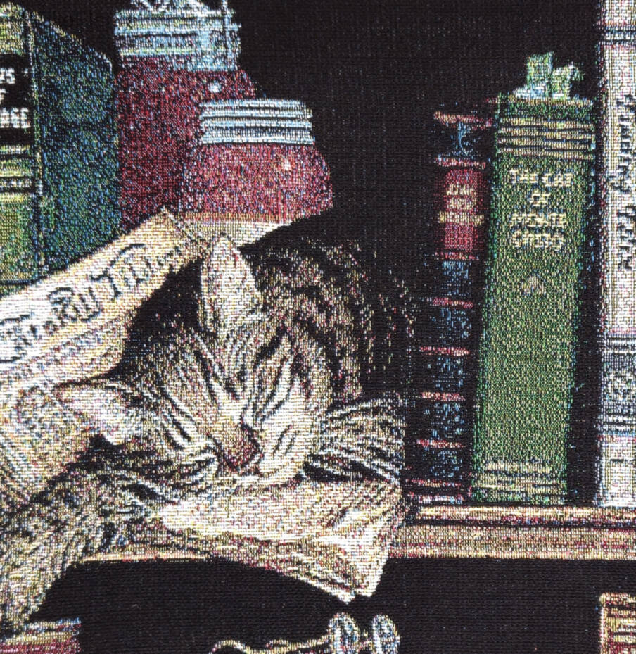 Estante para Libros con Gato Fundas de cojín Gatos - Mille Fleurs Tapestries