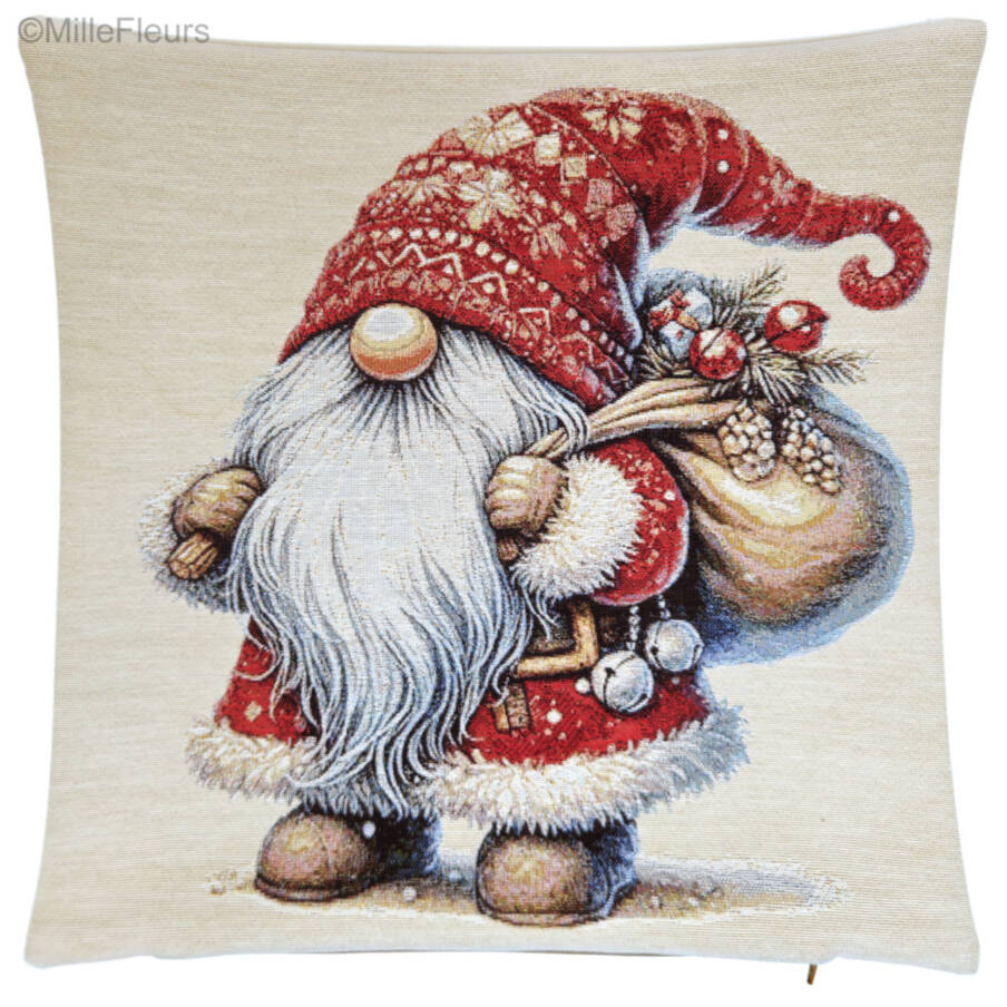 Papá Noel escribiendo Fundas de cojín Navidad & Invierno - Mille Fleurs Tapestries