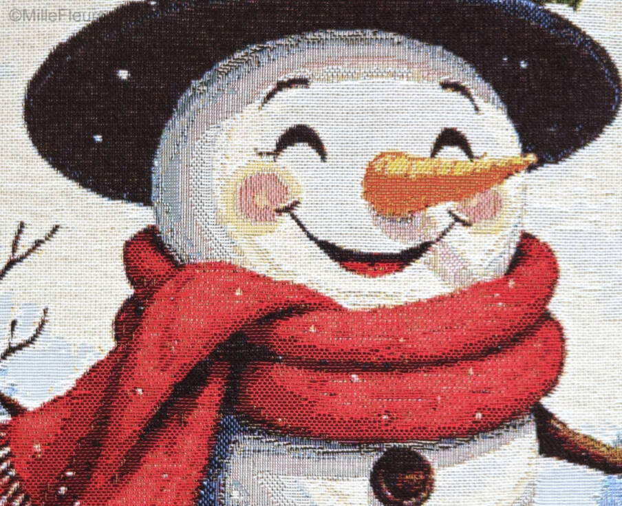 Jolly Snowman Tapestry cushions Christmas & Winter - Mille Fleurs Tapestries