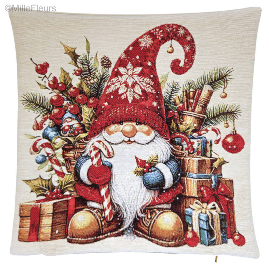 Santa Gnome Tapestry cushions Christmas & Winter - Mille Fleurs Tapestries