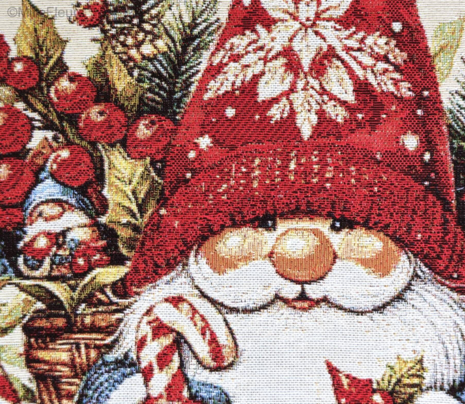 Santa Gnome Tapestry cushions Christmas & Winter - Mille Fleurs Tapestries