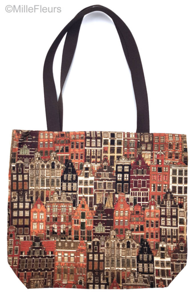 Flemish Houses Tote Bags Bruges and Belgium - Mille Fleurs Tapestries
