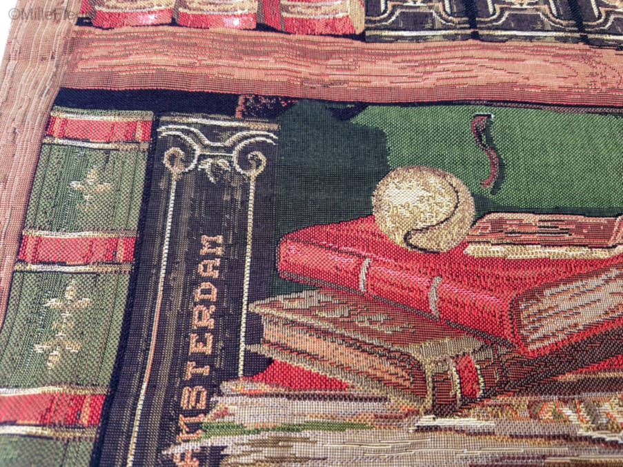Library London Amsterdam Tote Bags Bookshelves - Mille Fleurs Tapestries