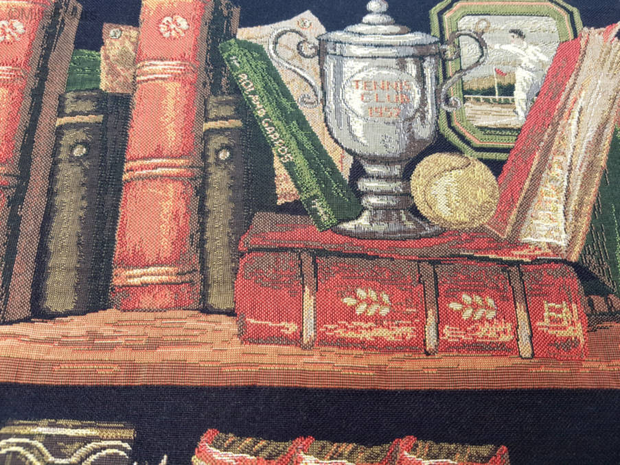 Bibliotheek met Tennistrofee Shoppers Boekenplanken - Mille Fleurs Tapestries