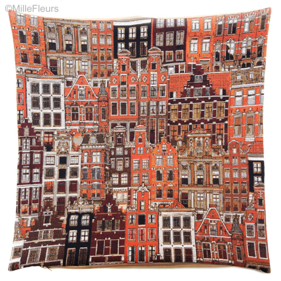 Flemish Facades Tapestry cushions Belgian Historical Cities - Mille Fleurs Tapestries