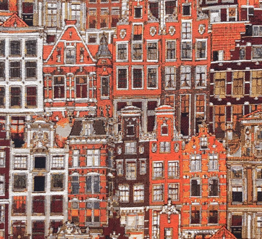 Flemish Facades Tapestry cushions Belgian Historical Cities - Mille Fleurs Tapestries