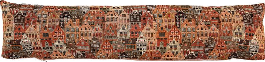 Bruges Houses Tapestry cushions Bolsters - Mille Fleurs Tapestries