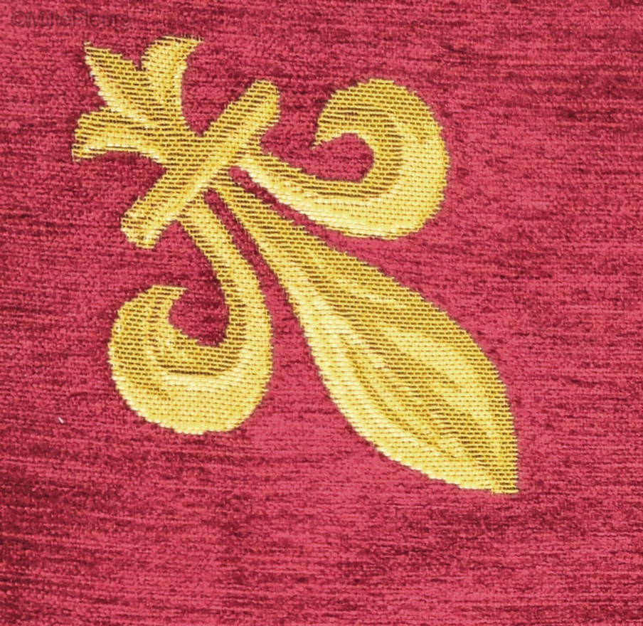 Fleur-de-Lis, red Tapestry cushions Fleur-de-Lis and Heraldic - Mille Fleurs Tapestries