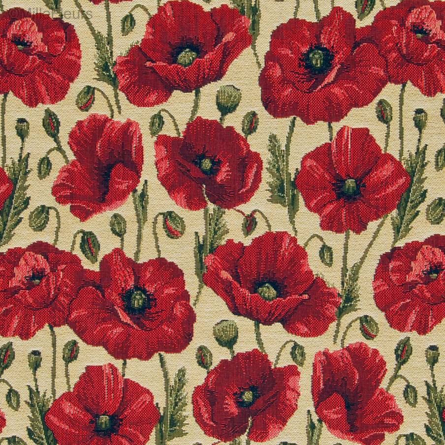 Poppies , beige Tapestry cushions Poppies - Mille Fleurs Tapestries