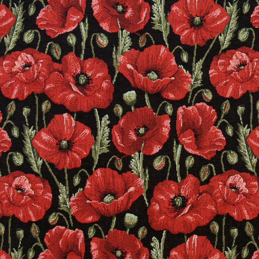Poppies , black Tapestry cushions Poppies - Mille Fleurs Tapestries