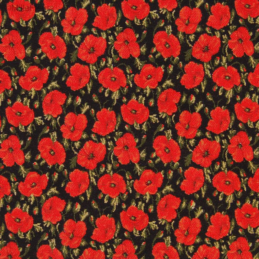 Small poppies on black Tapestry cushions Poppies - Mille Fleurs Tapestries
