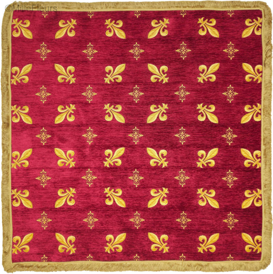 Fleur-de-lis, red Throws & Plaids Medieval - Mille Fleurs Tapestries