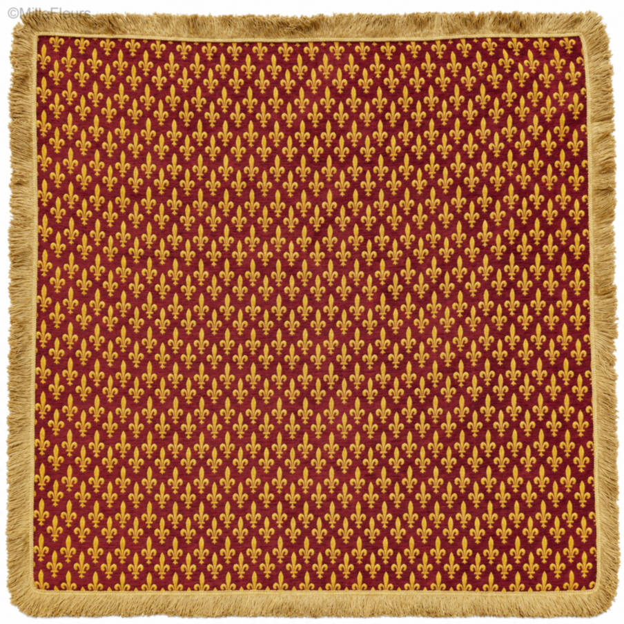 Fleur-de-lys, rood Plaids & Tafelkleden Middeleeuws - Mille Fleurs Tapestries