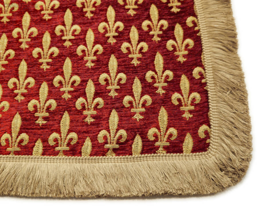 Fleur-de-lys, rood Plaids & Tafelkleden Middeleeuws - Mille Fleurs Tapestries
