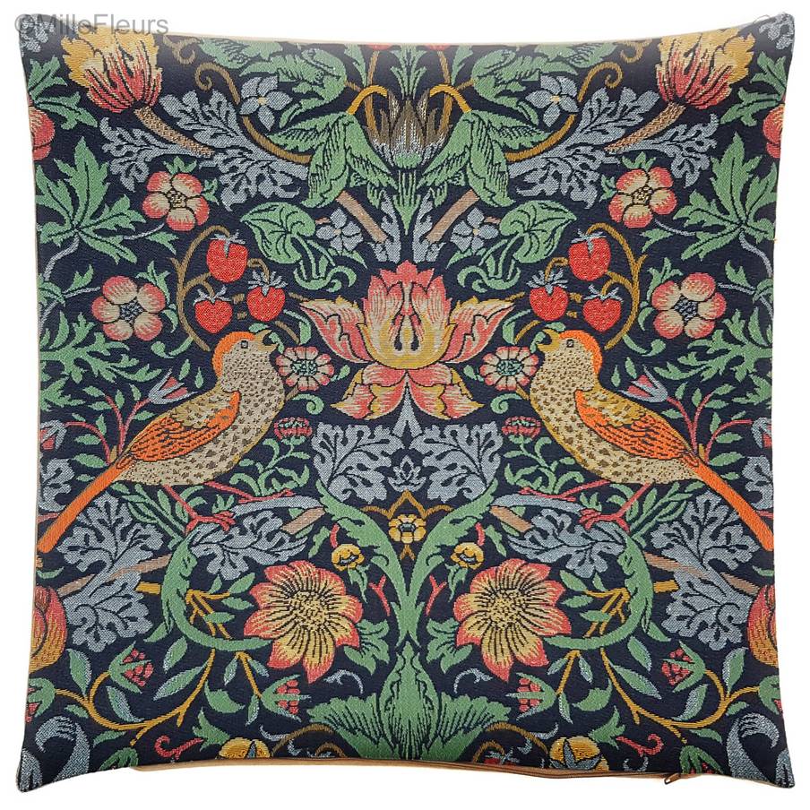 Voleur de Fraise (William Morris), bleu Housses de coussin William Morris & Co - Mille Fleurs Tapestries