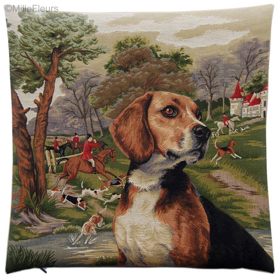 Jachthond Sierkussens Jacht en Golf en Paarden - Mille Fleurs Tapestries