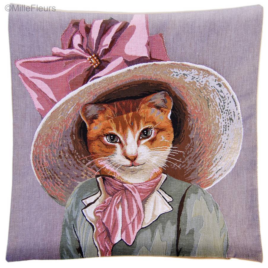 Cat with Hat Tapestry cushions Cats - Mille Fleurs Tapestries