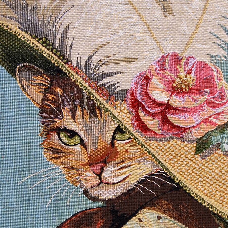 Chat à Chapeau Housses de coussin Chats - Mille Fleurs Tapestries