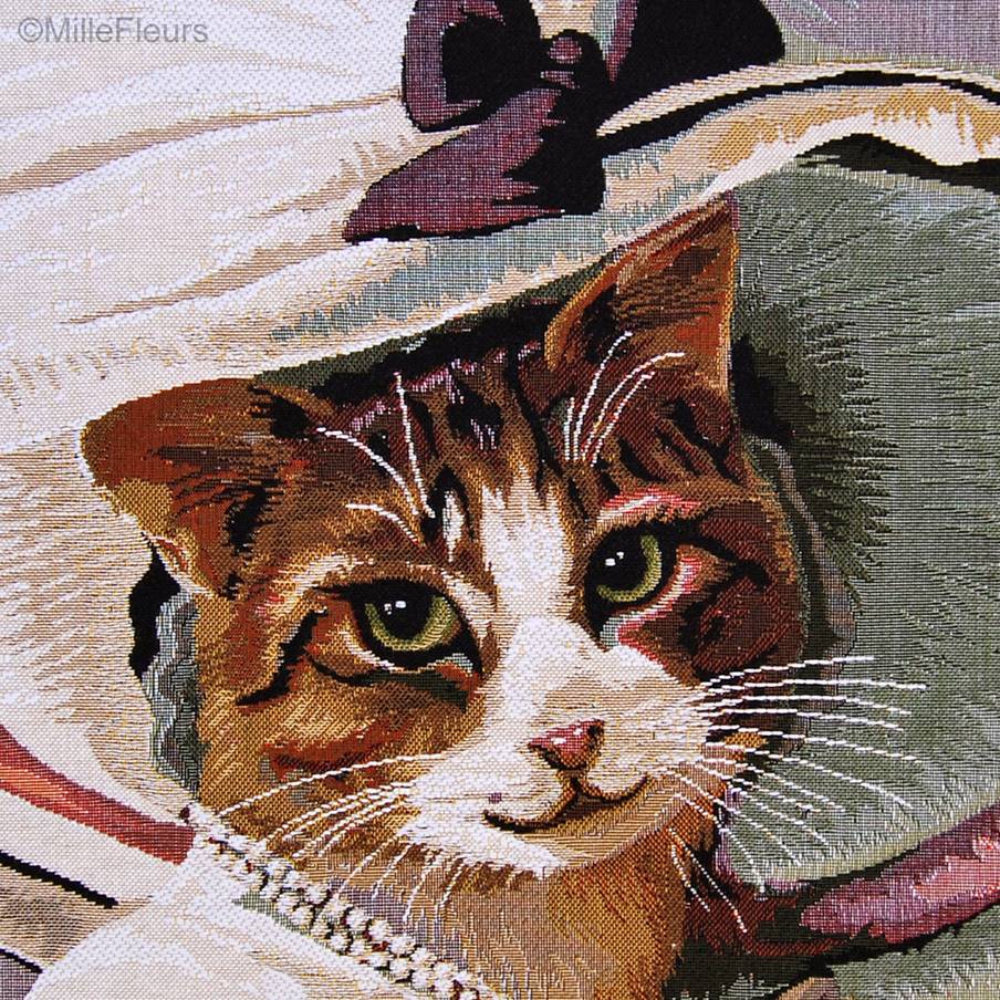 Chat à Chapeau Housses de coussin Chats - Mille Fleurs Tapestries