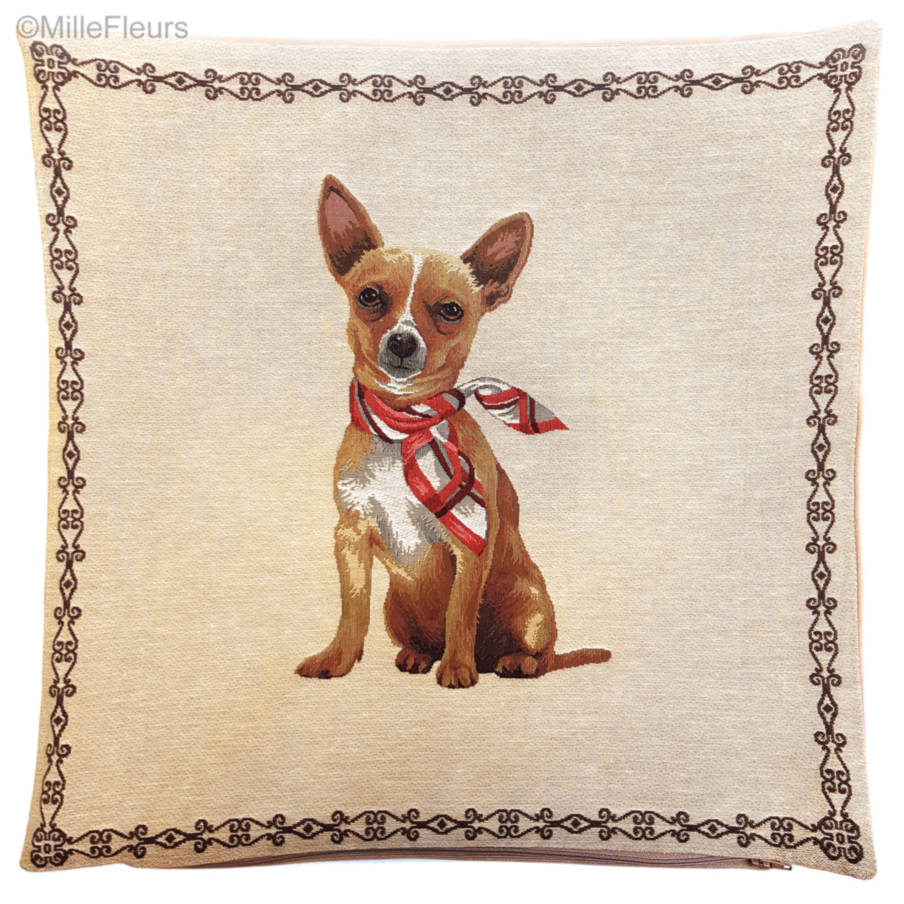 Chihuahua Housses de coussin Chiens - Mille Fleurs Tapestries