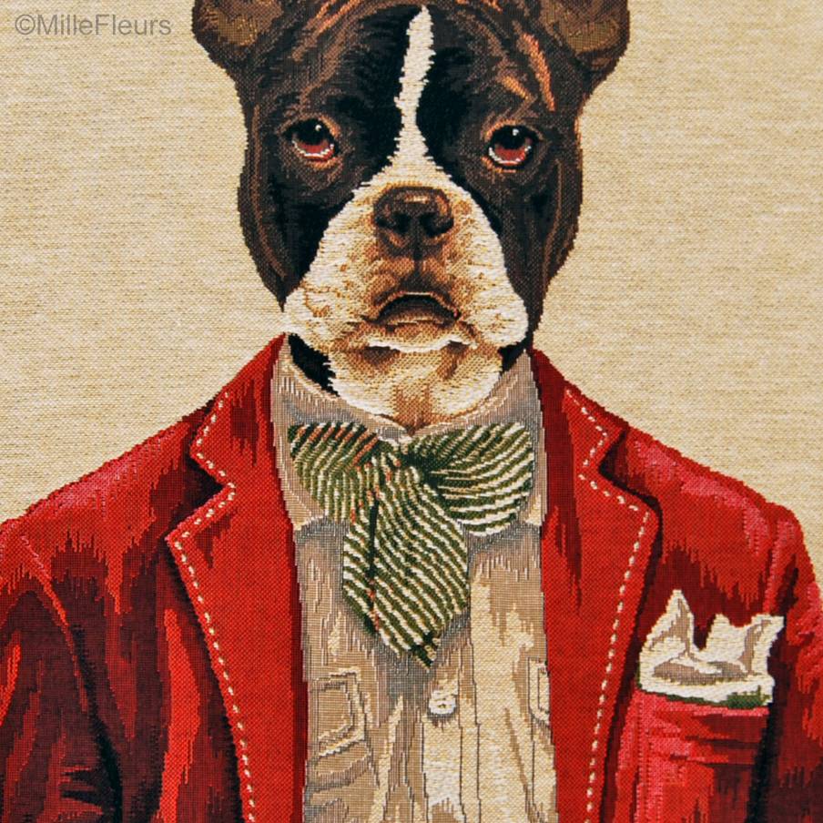 Boston Terrier Dandy Dog Tapestry cushions Dogs - Mille Fleurs Tapestries