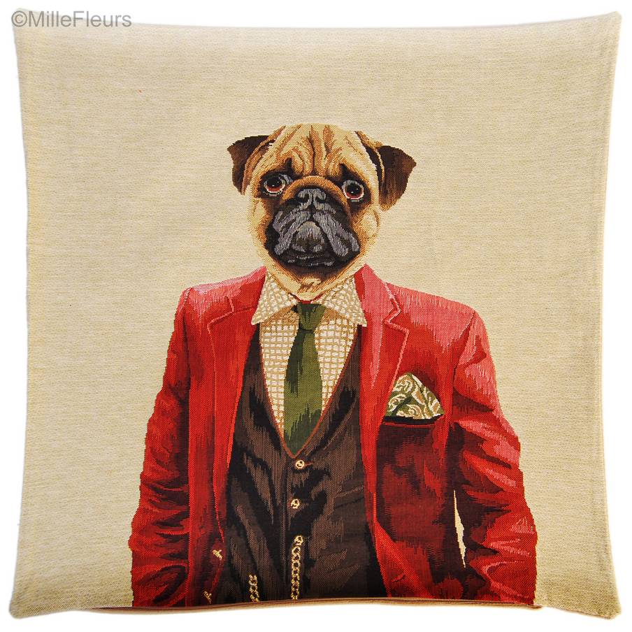 Pug Dandy Dog Tapestry cushions Dogs - Mille Fleurs Tapestries