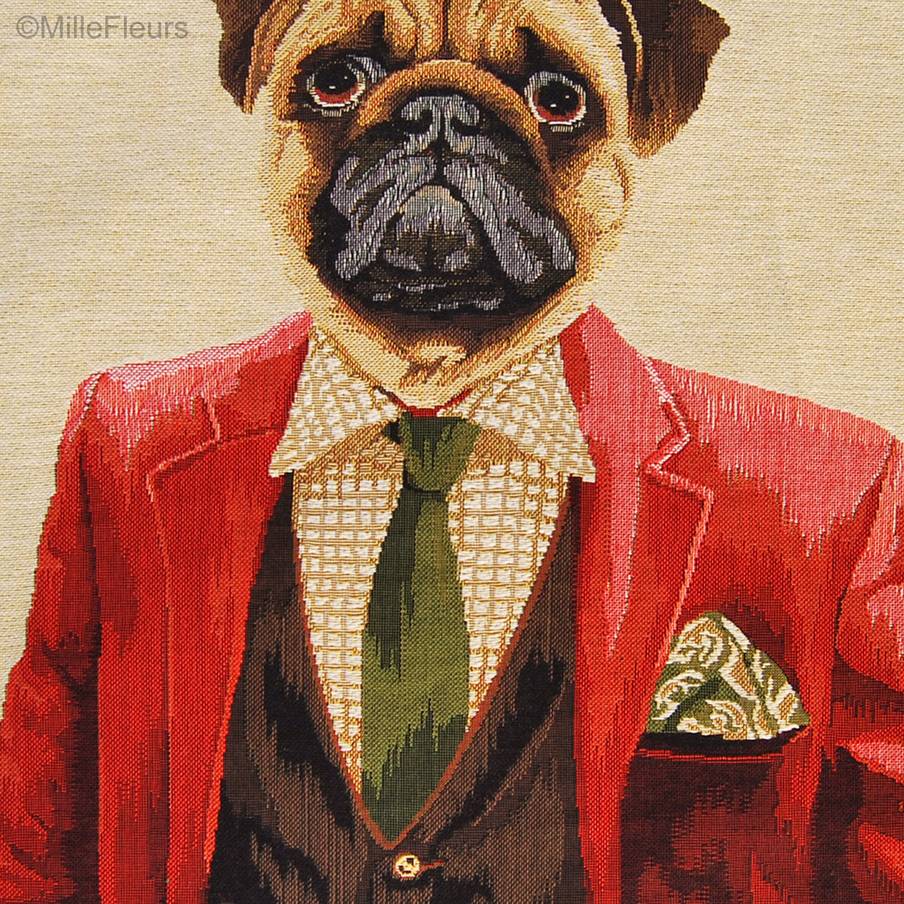 Pug Dandy Dog Tapestry cushions Dogs - Mille Fleurs Tapestries