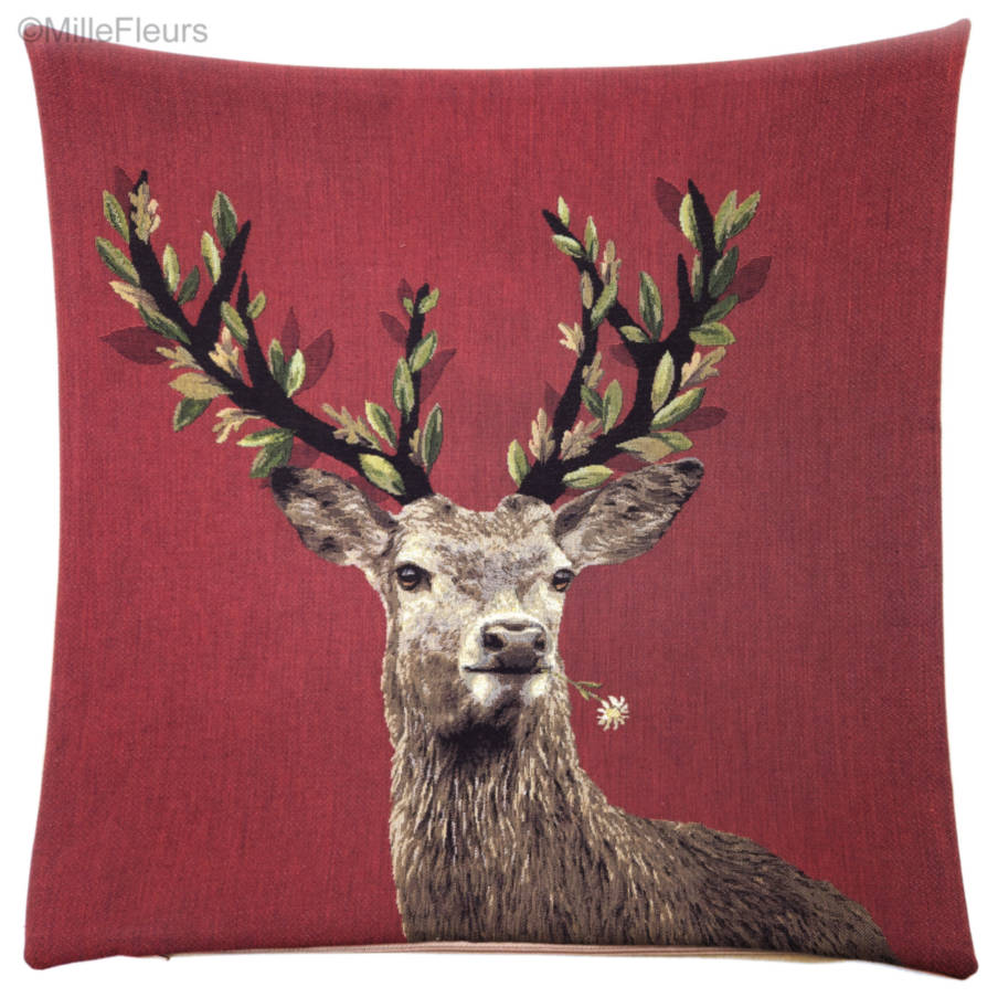 Hert met Takken Sierkussens Herten - Mille Fleurs Tapestries