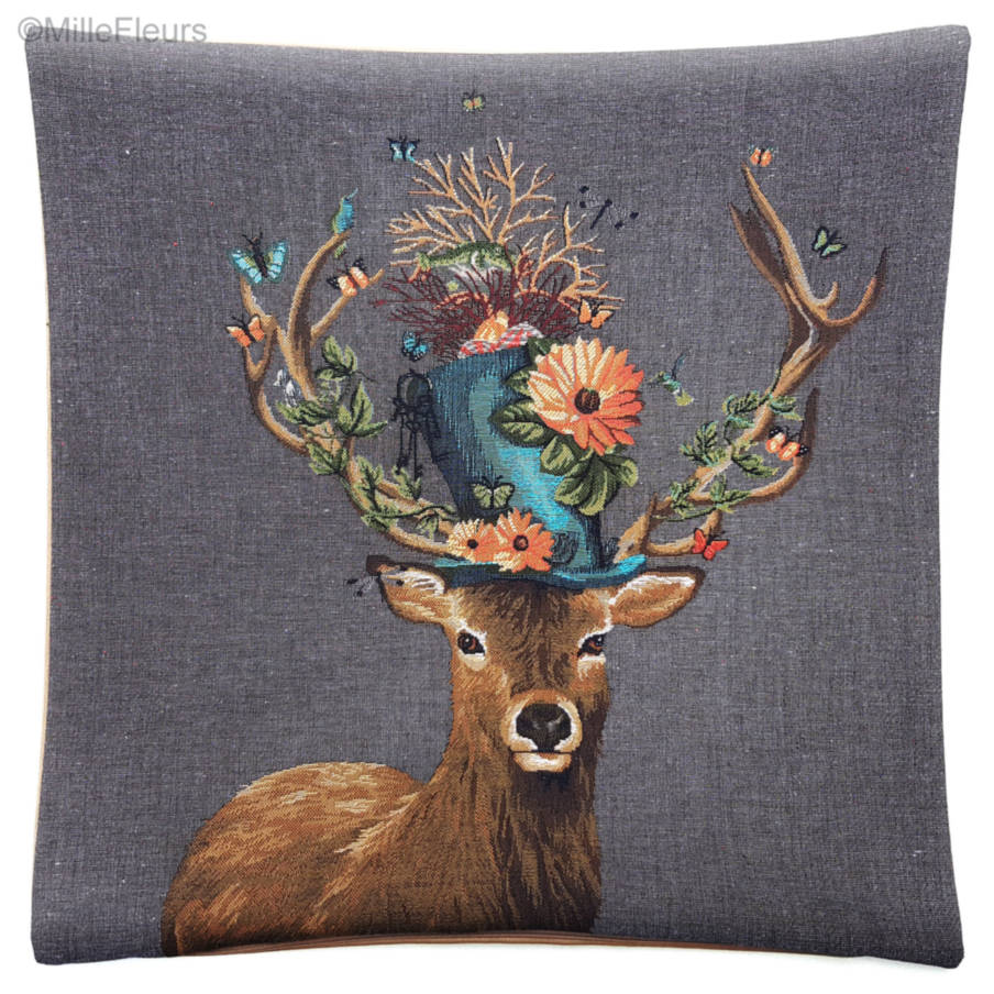 Deer and Butterflies Tapestry cushions Deer - Mille Fleurs Tapestries