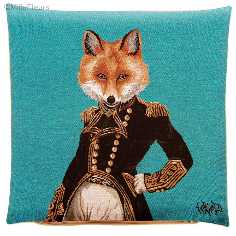 Dressed Fox Tapestry cushions Foxes - Mille Fleurs Tapestries