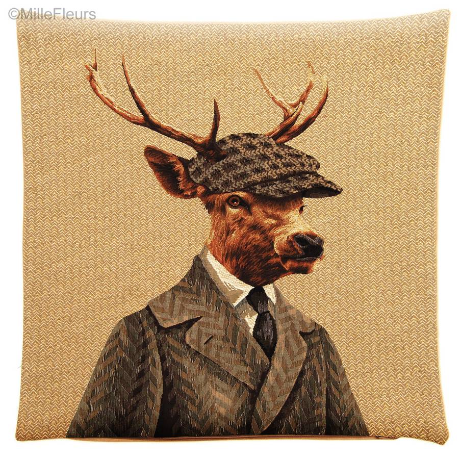 Cerf Dandy Housses de coussin Cerfs - Mille Fleurs Tapestries