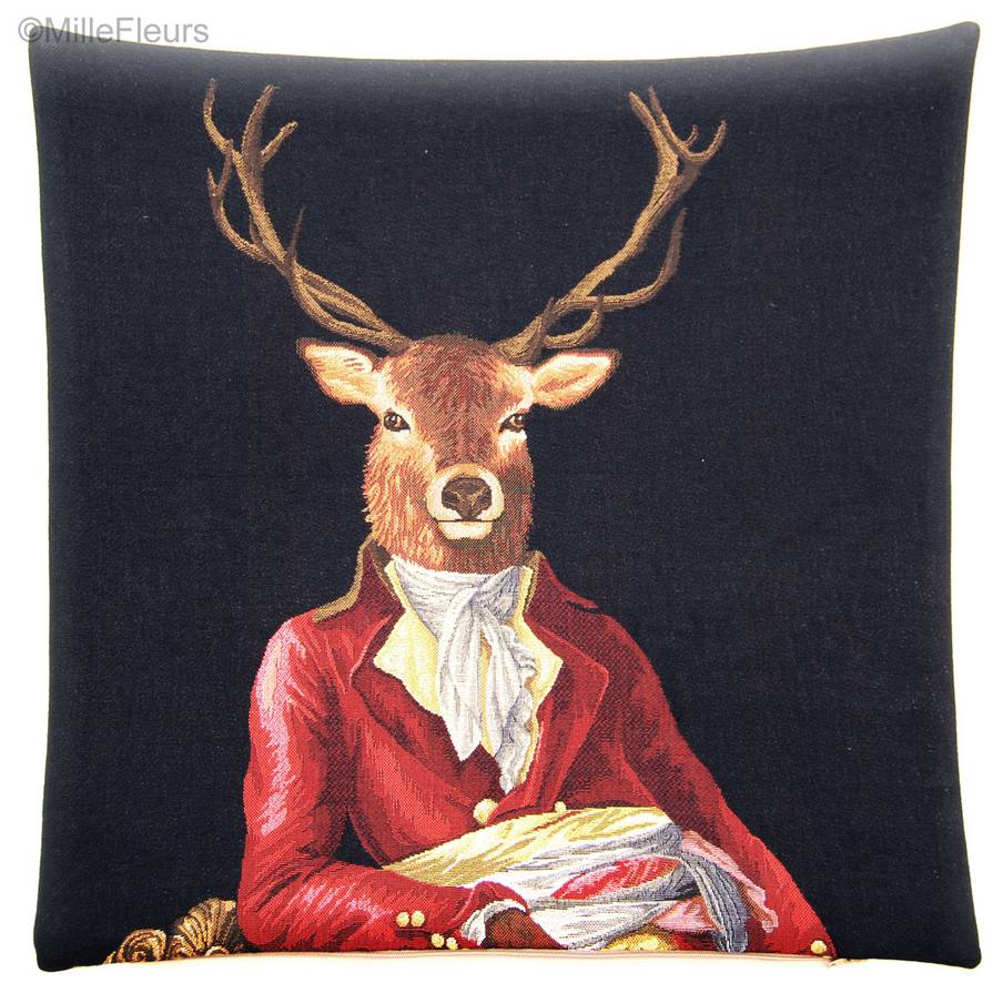 Cerf Fabuleux Housses de coussin Cerfs - Mille Fleurs Tapestries