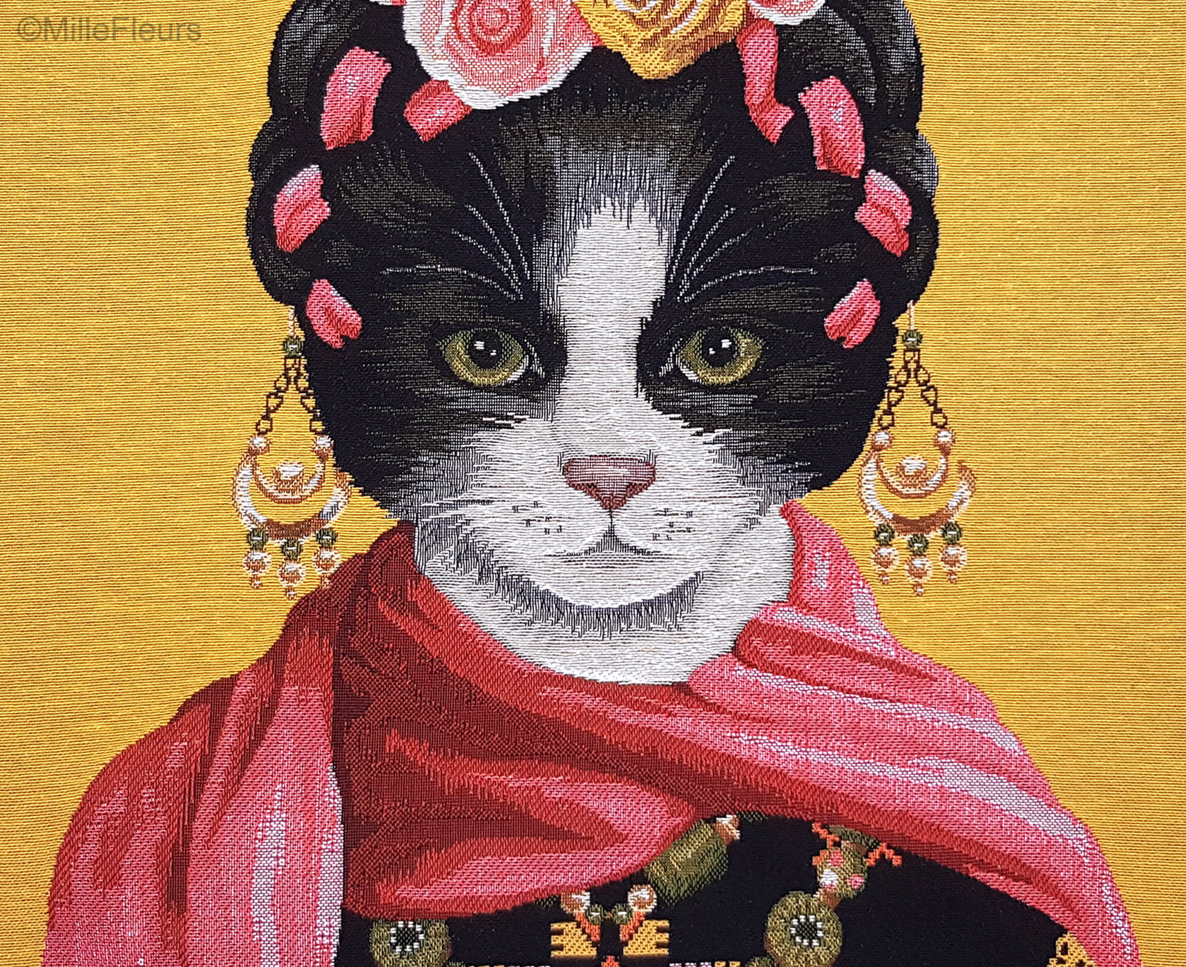 yellow - Frida Kahlo Cat - Cats - Tapestry cushions - Mille Fleurs Tapestries yellow - Frida Kahlo Cat - Cats - Tapestry cushions - Mille Fleurs Tapestries