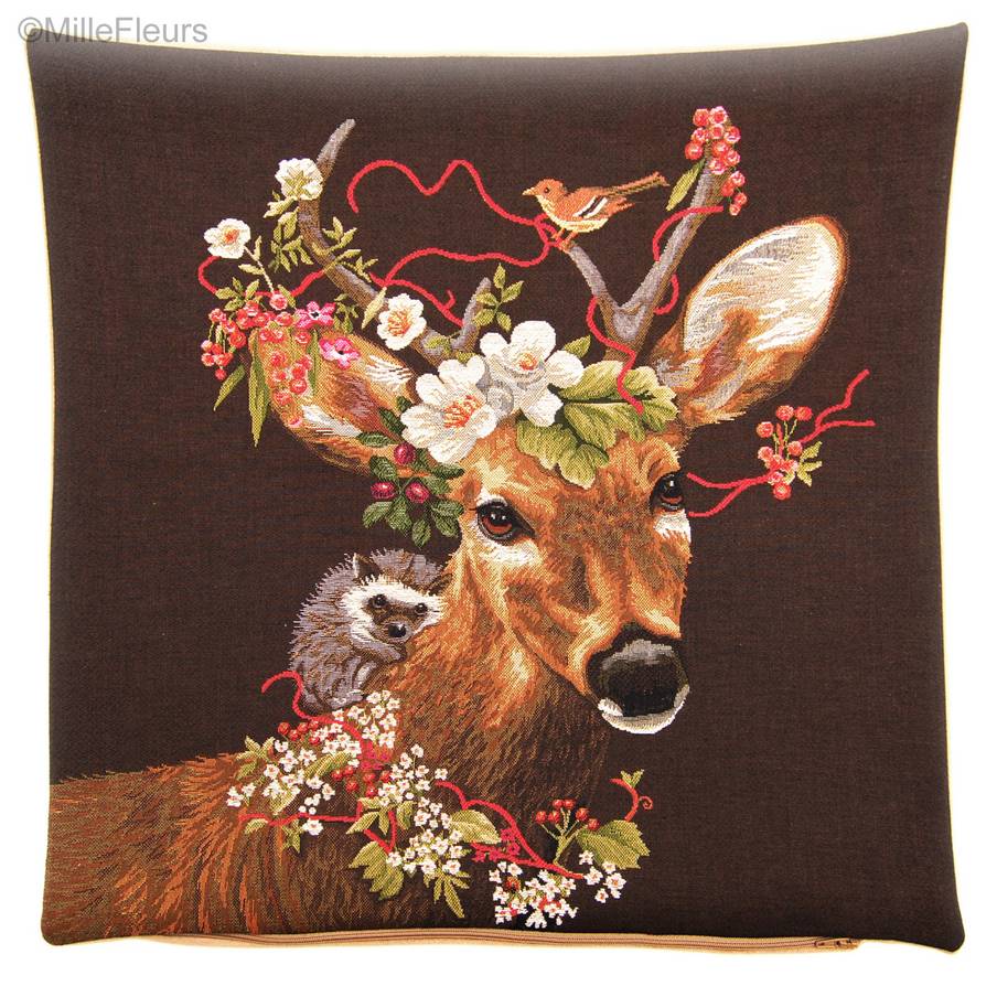 Amigos del Bosque Fundas de cojín Ciervos - Mille Fleurs Tapestries