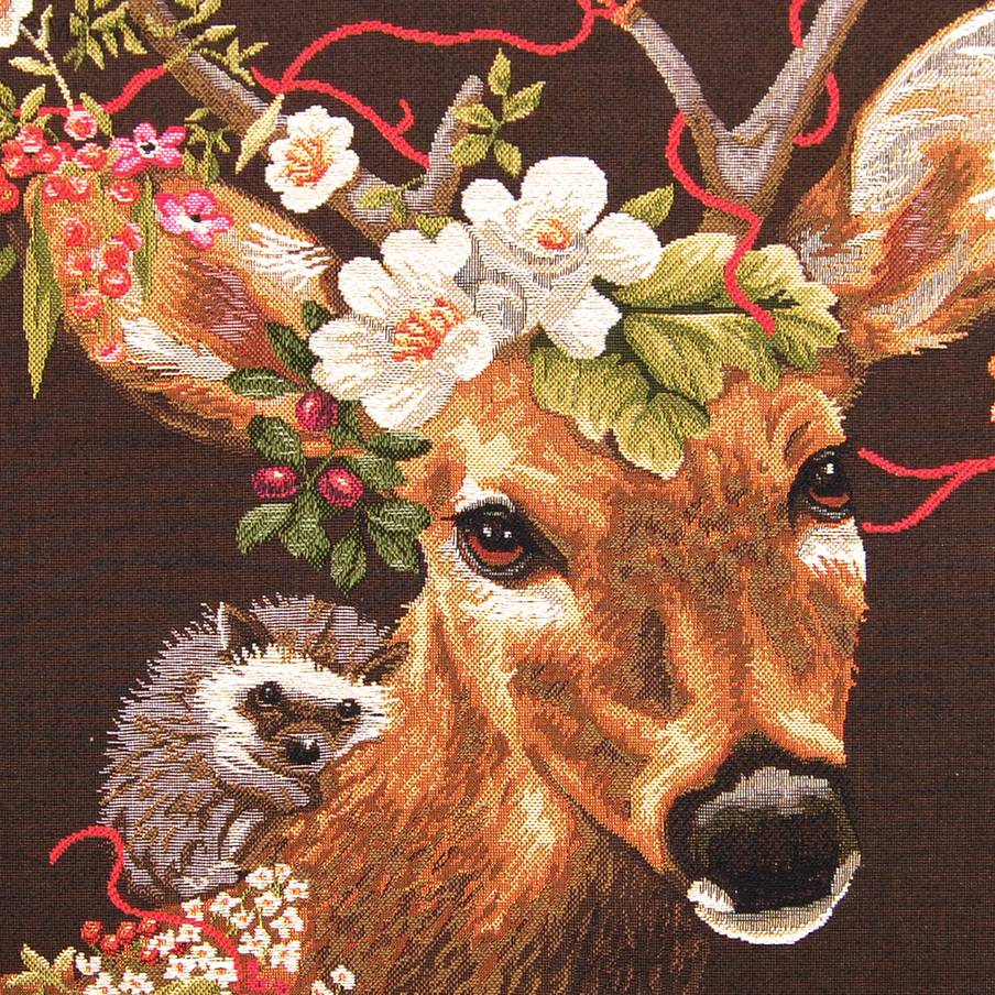 Amis de la Forêt Housses de coussin Cerfs - Mille Fleurs Tapestries
