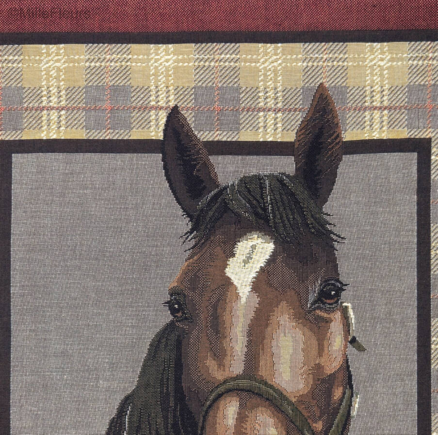 Country Chestnut Horse Tapestry cushions Hunting and Golf and Horses - Mille Fleurs Tapestries