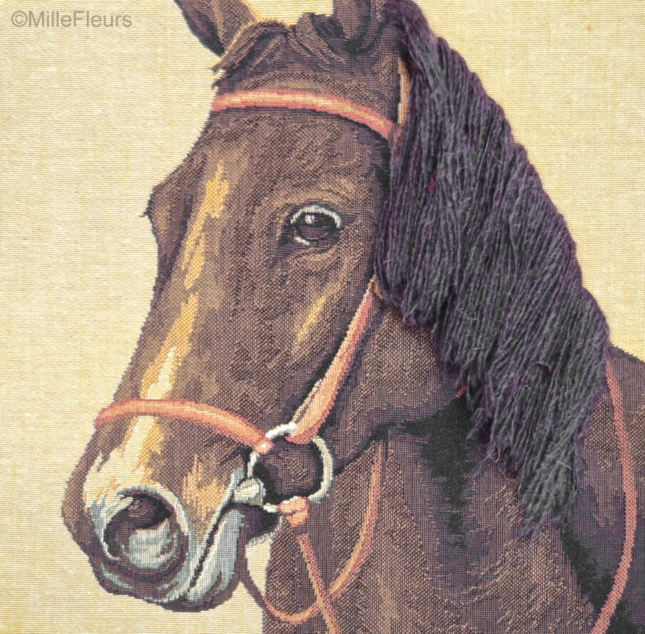 Horse with Mane Tapestry cushions Hunting and Golf and Horses - Mille Fleurs Tapestries
