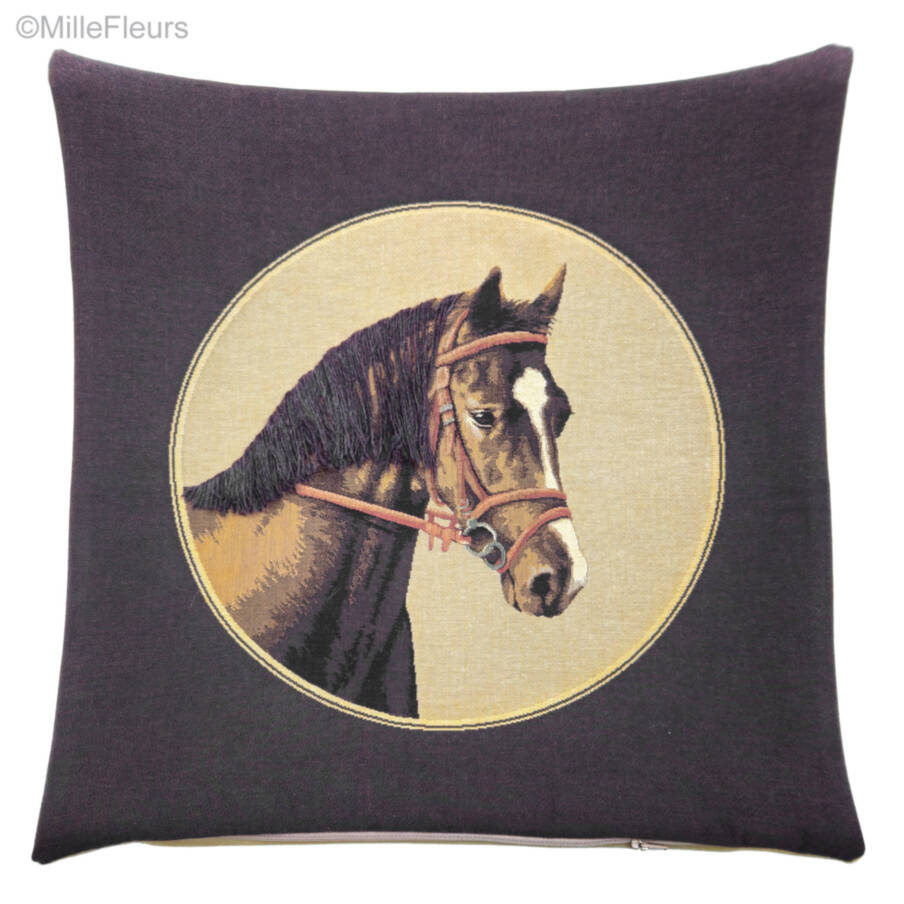 Horse with Mane Tapestry cushions Hunting and Golf and Horses - Mille Fleurs Tapestries